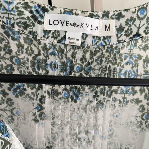 Love Kyla Tyra tunic top fringe boho | size medium blue - Picture 3 of 6